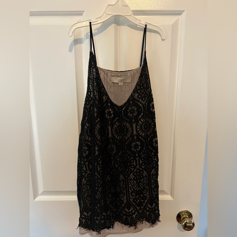 Loft lacy black tank blouse